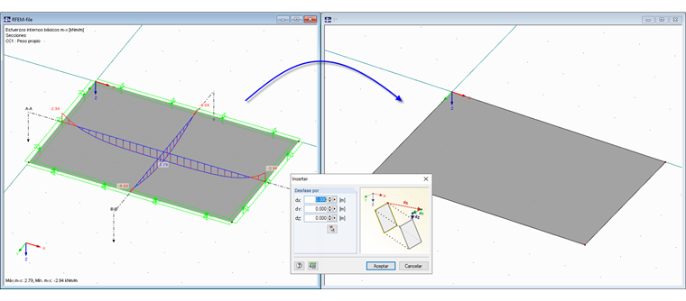 Transferencia de secciones usando copiar e insertar