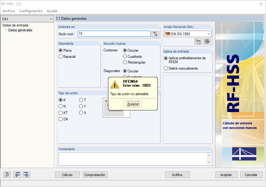 Mensaje de error 1803