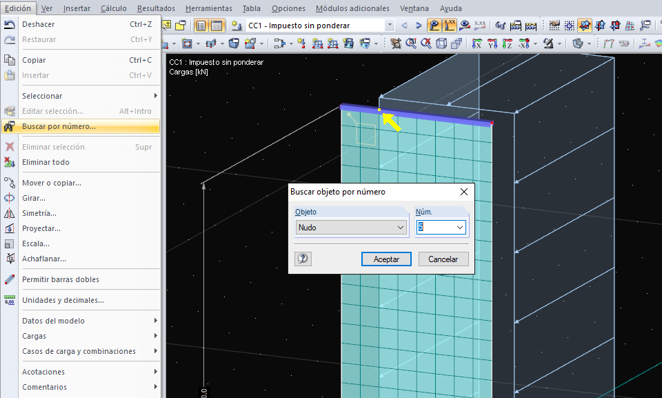 Encontrar el nudo de malla de EF