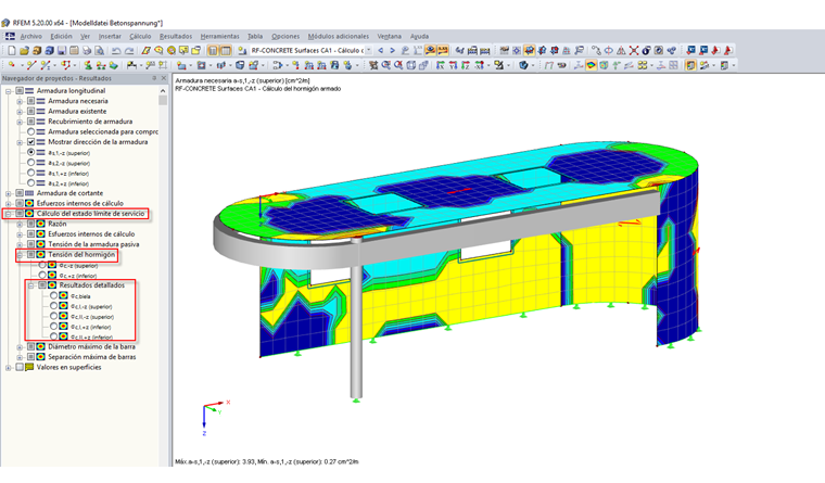 Visualización de tensiones en el hormigón