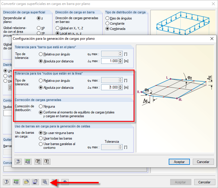 Detalles de las cargas generadas