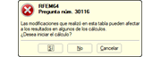 Consulta para reiniciar el cálculo después del ajuste de la armadura