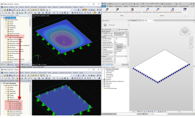 Duplicación de los tipos de apoyos en línea cuando se exporta desde RFEM a Revit