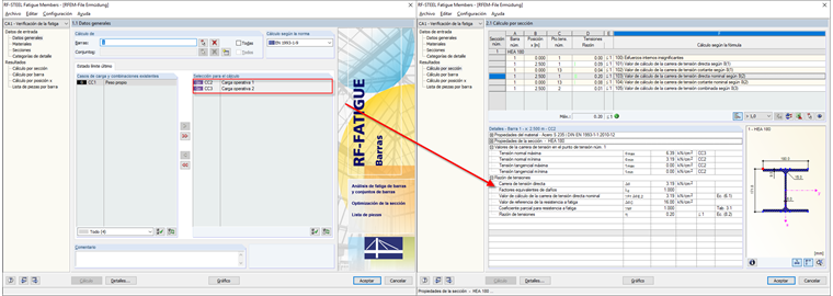Ciclo de tensión sin considerar el caso de carga del peso propio