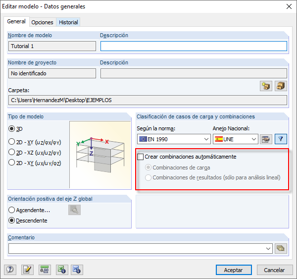 datos generales del modelo