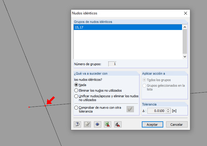 Comprobación del modelo de los nudos idénticos