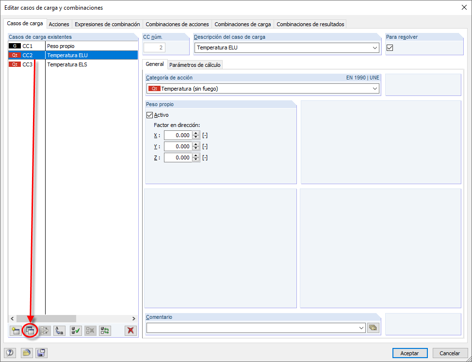 Copiar el caso de carga