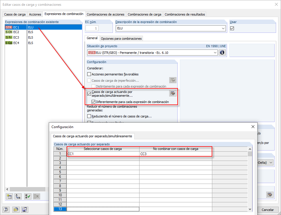 Excluir el caso de carga de la temperatura para el ELS