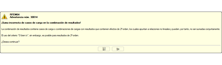 Advertencia de RFEM