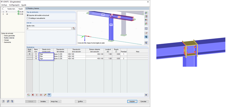 Conexión de la viga al ala del pilar