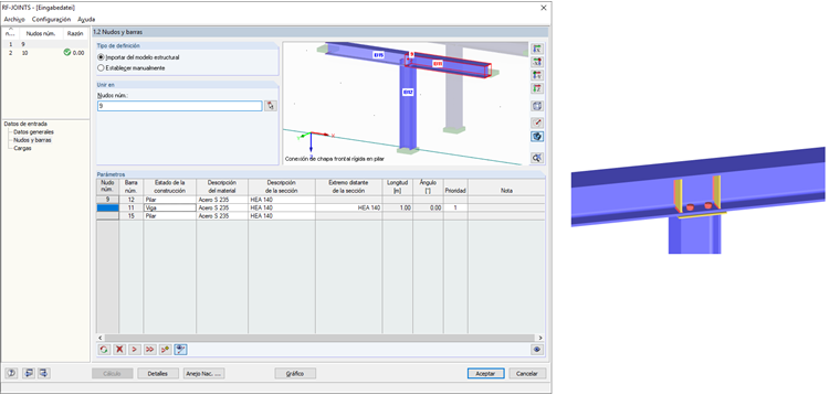 Conexión de la viga al ala del pilar