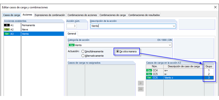 Categoría de acción "De otra manera"