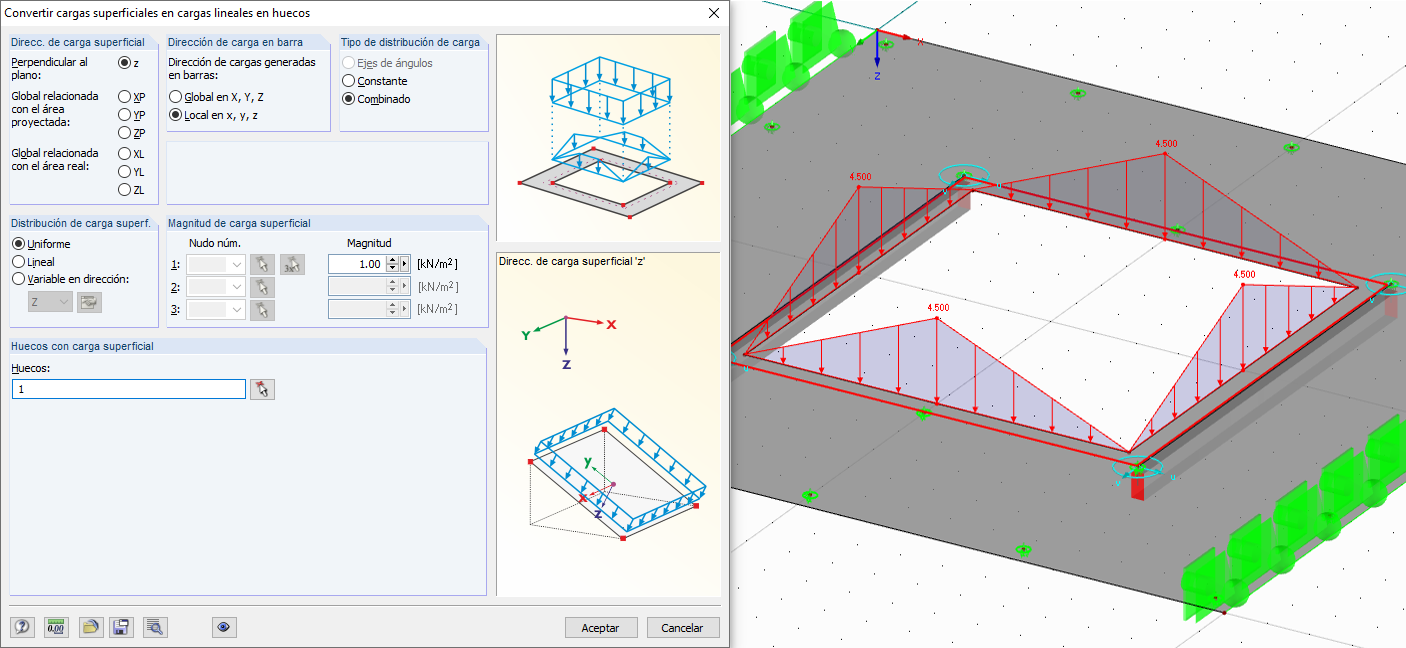 Carga superficial en huecos