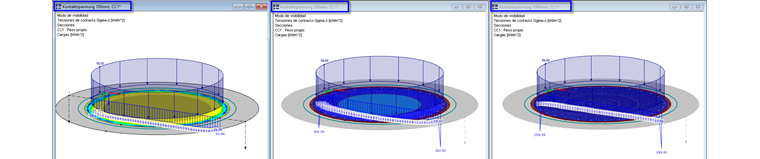 Distribución de la presión de sobrecarga - Losa circular