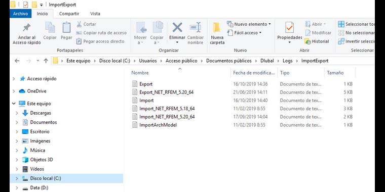Directorio de archivos de registro