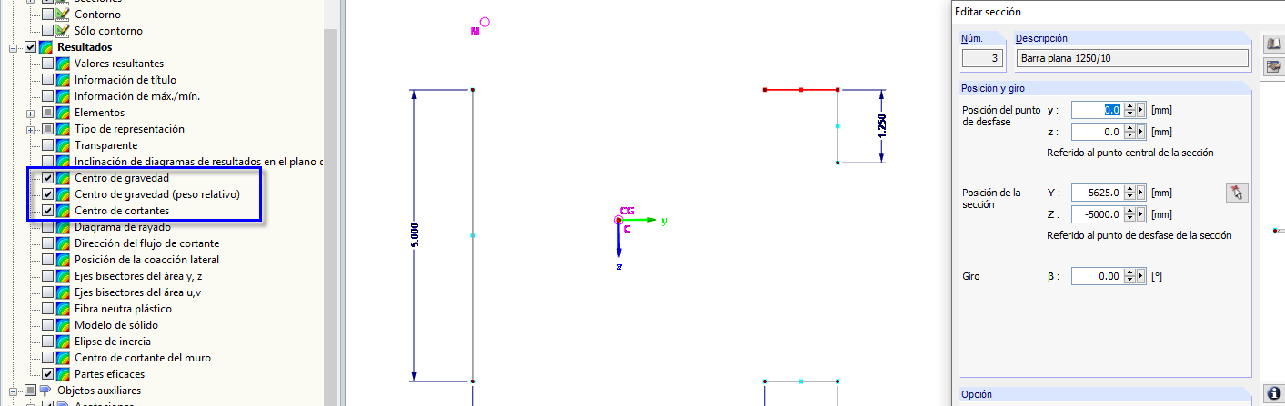 Centro de cortante en SHAPE-THIN