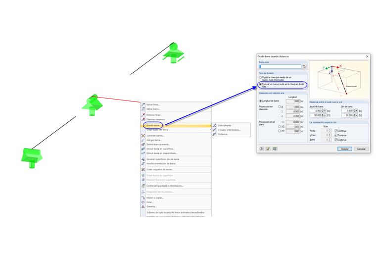 Función: Dividir barra usando la opción adicional