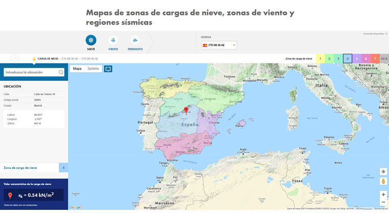 Después de ingresar una ubicación, por ejemplo, usando un código postal o una ciudad, o después de hacer clic en la ubicación respectiva en el mapa, obtiene el valor de carga.