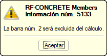 Nota núm. 5133 - Las barras se excluirán del cálculo