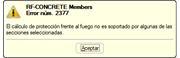Error núm. 2377 - No se puede realizar el cálculo de la resistencia al fuego