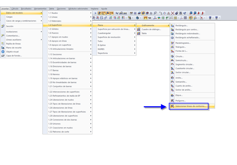 Seleccionar líneas de contorno