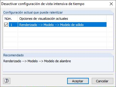 Visualización de opciones que requieren mucho tiempo