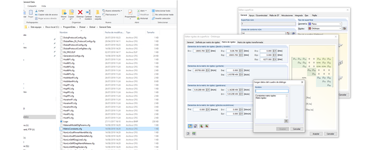 Matriz de rigidez definida por el usuario