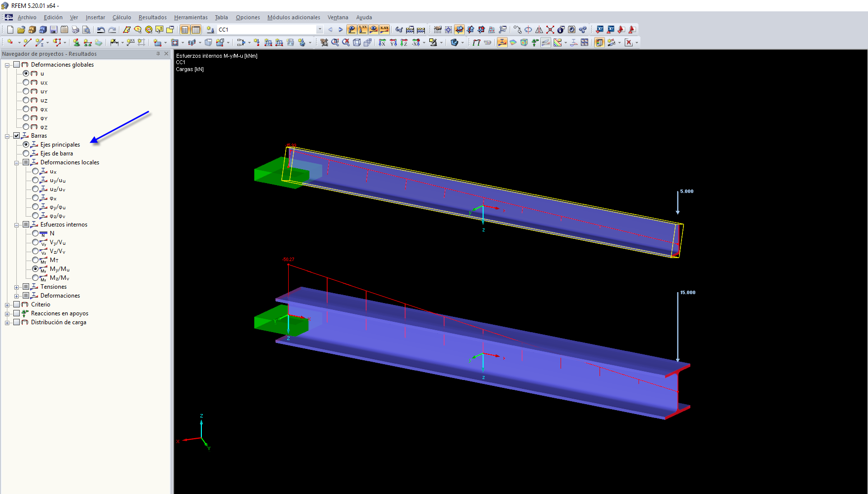 Fuerzas internas en barras