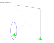 Fuerza de apoyo negativa en el nudo diseñado