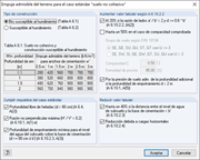 Presión del suelo permitida para el caso estándar "Suelo no cohesivo"