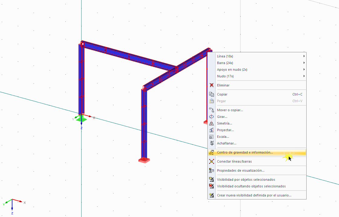 centro de gravedad e información