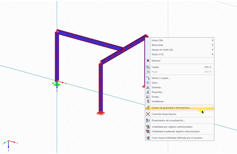 centro de gravedad e información