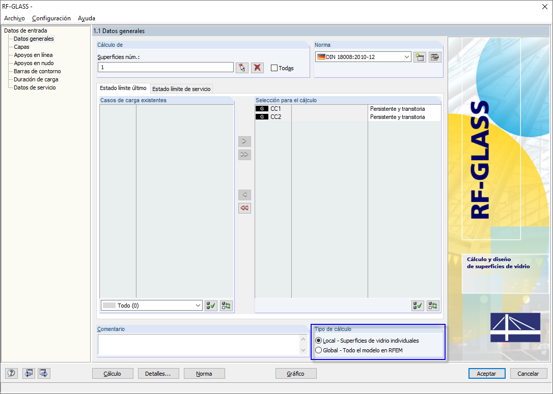 Método de análisis para el módulo adicional RF-GLASS