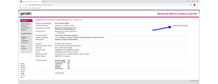 Crear archivo de identificación