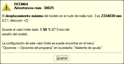 Mensaje de error después del cálculo