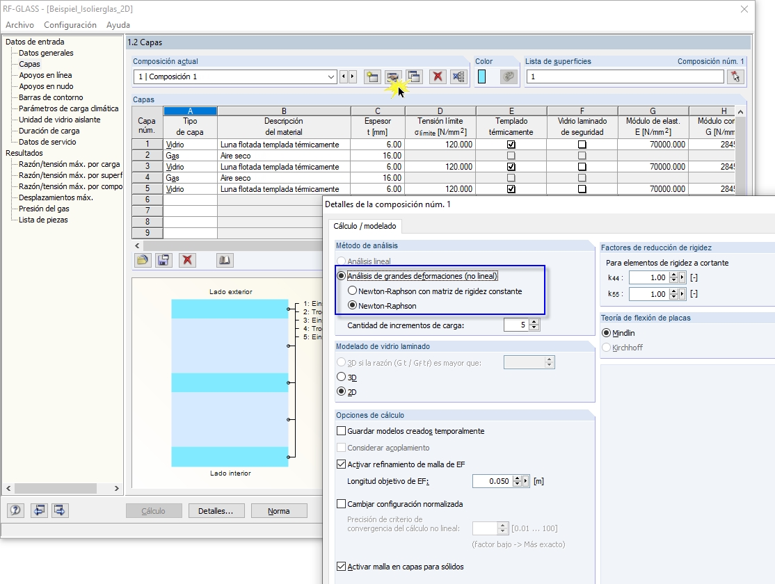 Método de análisis para vidrio aislante