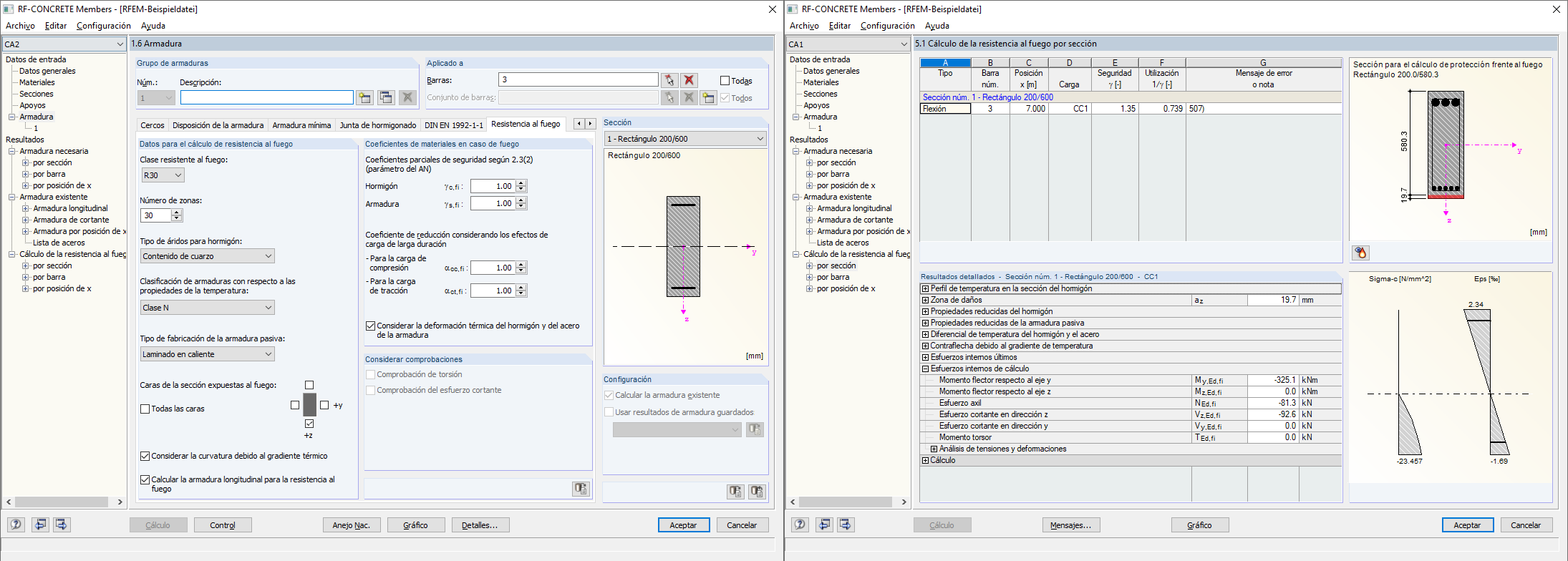 Opción para considerar la expansión térmica y la imperfección inicial del arco