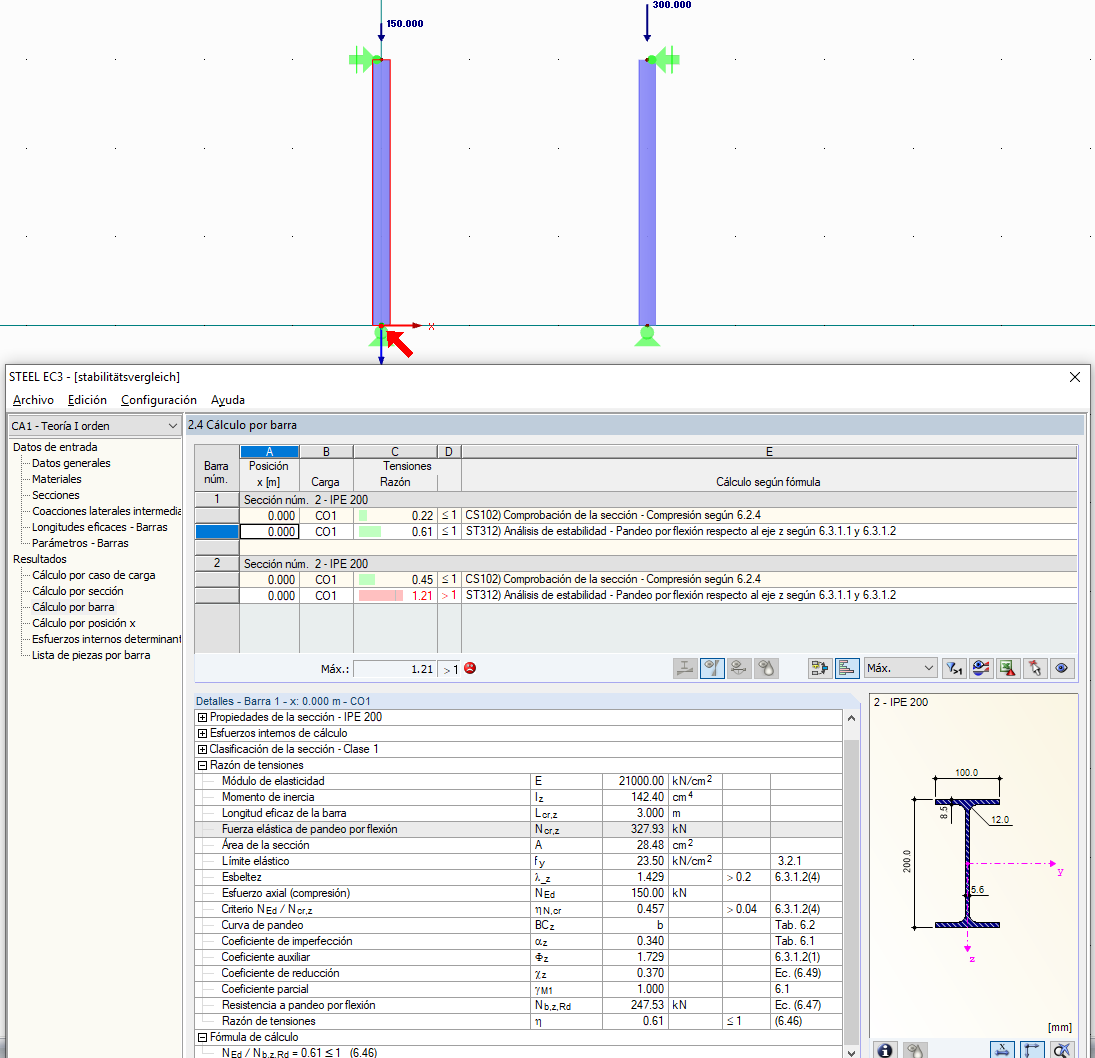 Diseño de estabilidad en RF-/STEEL EC3