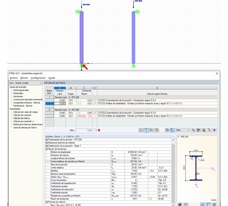 Diseño de estabilidad en RF-/STEEL EC3