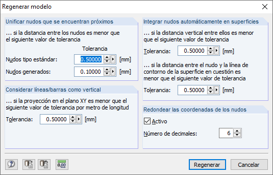 Función "Regenerar modelo" en RFEM