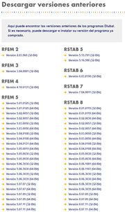 Descargar versiones anteriores de los programas