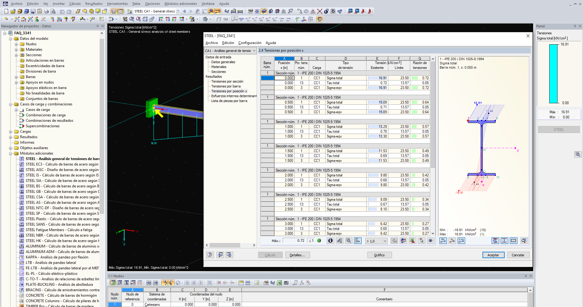 Spannungsermittlung in RSTAB mit dem Zusatzmodul STAHL