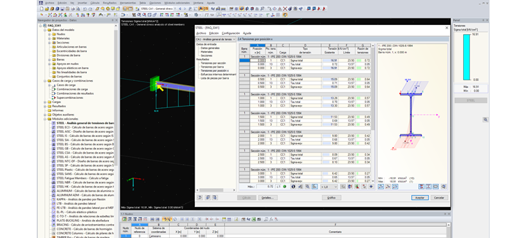 Spannungsermittlung in RSTAB mit dem Zusatzmodul STAHL