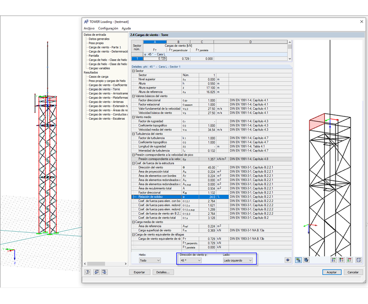 Valores intermedios en RF-/TOWER Loading