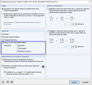 Configuración para el método analítico en el cálculo del estado límite de servicio