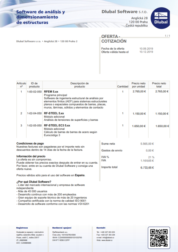 Ejemplo de presupuesto guardado