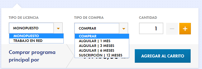 preselección del tipo de compra