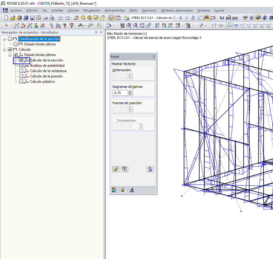 Barras visibles al activar la casilla de verificación