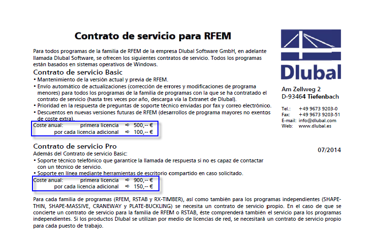 Formulario de contrato de servicio