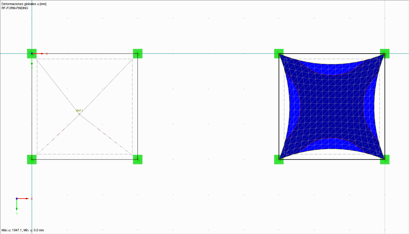 Deformación constreñida (izquierda) y deformación sin bordes libres (derecha)